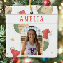 Volleyball Santa-hoed Naam Foto Kerstmis