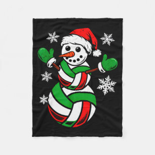 Volleyball Santa Hoed Sneeuwman Kerstmis Grappige Fleece Deken