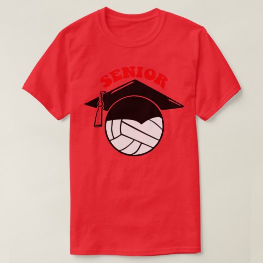 Volleyball Senior Night Gradup Cap T-shirt (Design voorkant)
