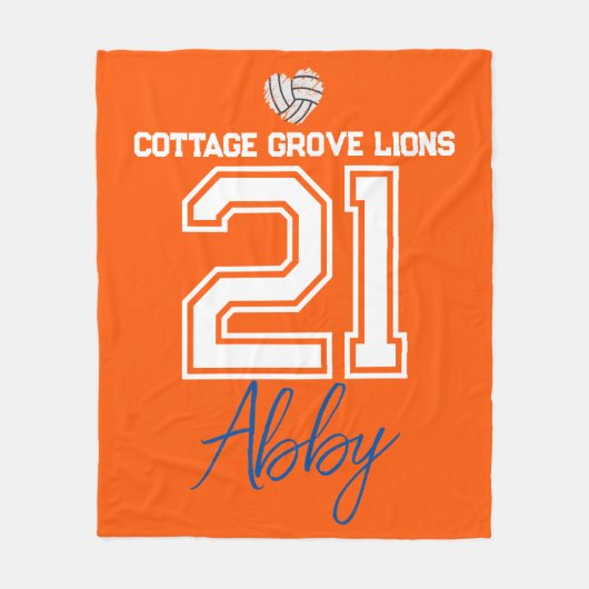 Volleyball Senior Player Personalized Fleece Deken (Voorkant)