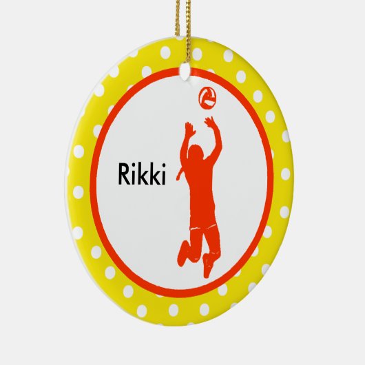 Volleyball Setter Ornament Personaliseren (Rechts)