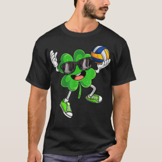 Volleyball Shamrock Lucky Clover Irish St Patricks T-shirt