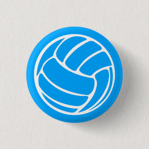 Volleyball Silhouette Button blauw
