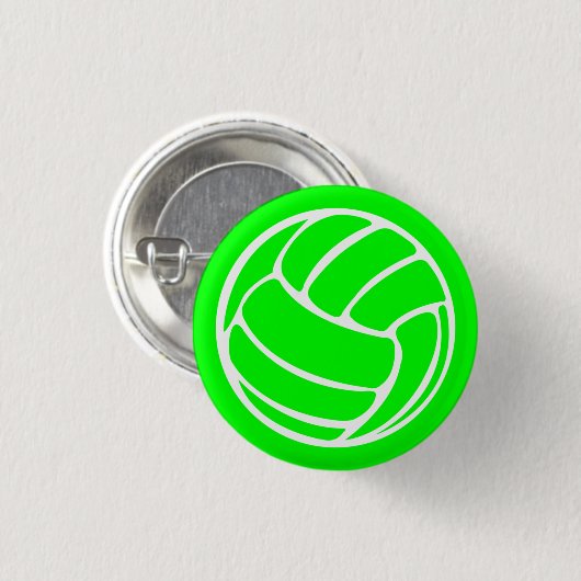 Volleyball Silhouette Button Green (Voorkant /achterkant)