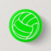 Volleyball Silhouette Button Green (Voorkant)