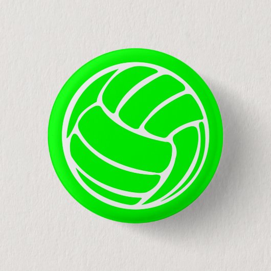 Volleyball Silhouette Button Green (Voorkant)