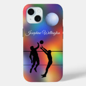 Volleyball Silhouette Players and Ball personalize Case-Mate iPhone Case (Achterkant)