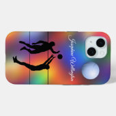 Volleyball Silhouette Players and Ball personalize Case-Mate iPhone Case (Achterkant (horizontaal))