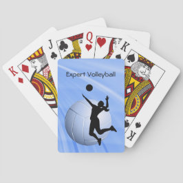 Volleyball Silhouetted Player en Ball personaliser Pokerkaarten