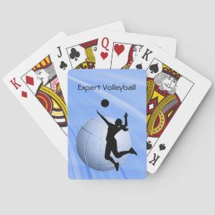 Volleyball Silhouetted Player en Ball personaliser Pokerkaarten
