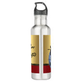 Volleyball Silhouetted Players Ball personaliseren Waterfles (Achterkant)