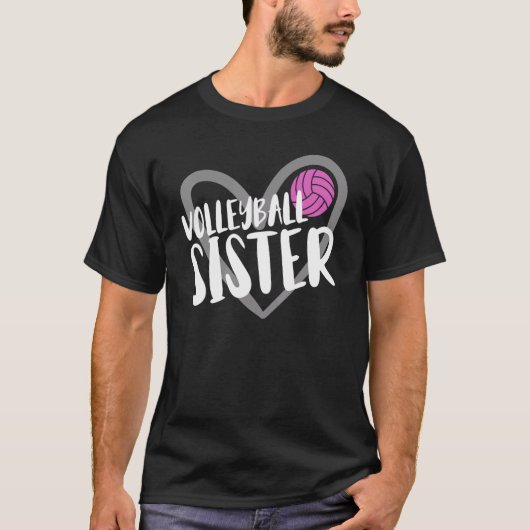 Volleyball Sister Heart T-shirt (Voorkant)