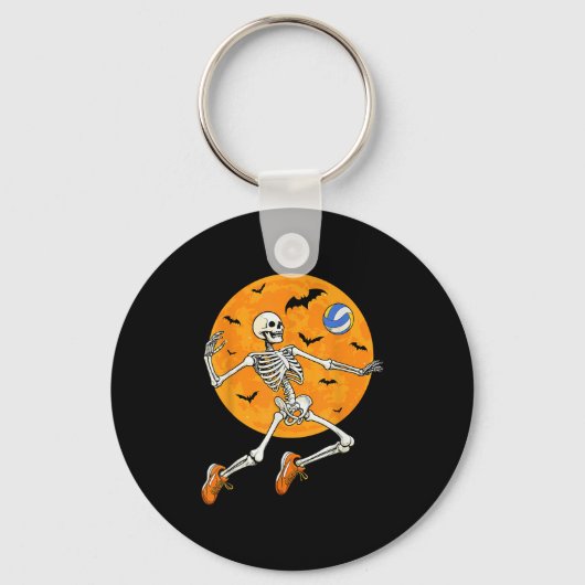 Volleyball Skeleton Soky Boys Halloween Volleyball Sleutelhanger (Voorkant)