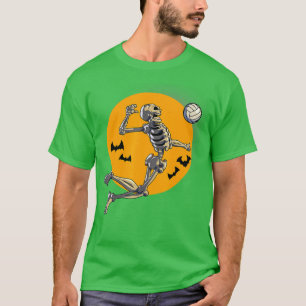 Volleyball Skeleton Women Mannen Volleyball Player T-shirt