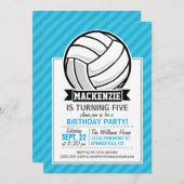 Volleyball; Sky Blue Stripes Kaart (Voorkant / Achterkant)