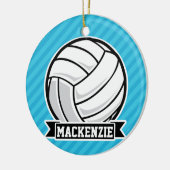Volleyball; Sky Blue Stripes Keramisch Ornament (Links)