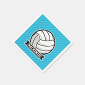 Volleyball; Sky Blue Stripes Servetten (Hoek)