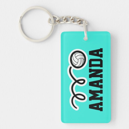 Volleyball-sleutelhanger met aangepaste naam sleutelhanger (Voorkant)