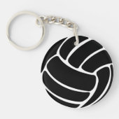Volleyball Sleutelhanger met naam zwart (Voorkant)