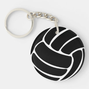 Volleyball Sleutelhanger met naam zwart
