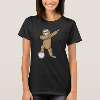 Volleyball Sloth Dabbing Kids Boys Girls Youth   T-shirt