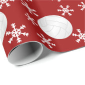 Volleyball Snowflake Holiday Wrapping Paper Cadeaupapier (Rol Hoek)