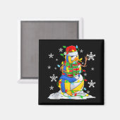 Volleyball Snowman Christmas Tree Lights Xma  Magneet (Voorkant / Achterkant)