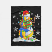 Volleyball Snowman Christmas Tree Lights Xma T Shi Fleece Deken (Voorkant)