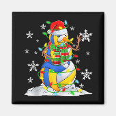 Volleyball Snowman Christmas Tree Lights Xma T Shi Magneet (Voorkant)