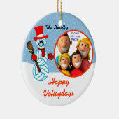Volleyball Snowman Family Photo Ornament (Rechts)