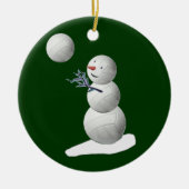 Volleyball Snowman Keramisch Ornament (Voorkant)