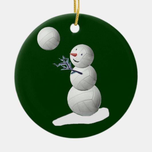 Volleyball Snowman Keramisch Ornament (Voorkant)