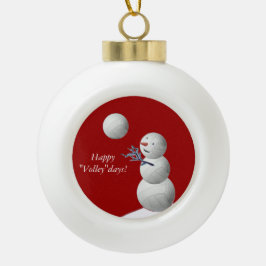 Volleyball Snowman Keramische Bal Ornament