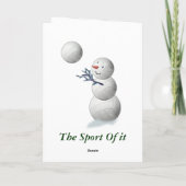 Volleyball Snowman Kerstmis Feestdagen Kaart (Achterkant)