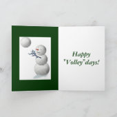 Volleyball Snowman Kerstmis Feestdagen Kaart (Binnen)