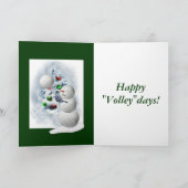 Volleyball Snowman Kerstmis Feestdagen Kaart (Binnen)