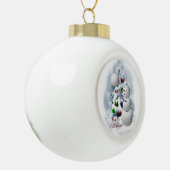 Volleyball Snowman Kerstmis Keramische Bal Ornament (Links)