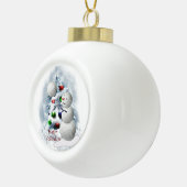 Volleyball Snowman Kerstmis Keramische Bal Ornament (Rechts)