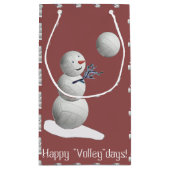 Volleyball Snowman Kerstmis Klein Cadeauzakje (Achterkant)