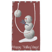 Volleyball Snowman Kerstmis Klein Cadeauzakje (Voorkant)
