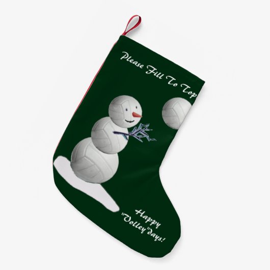 Volleyball Snowman Kerstmis Kleine Kerstsok (Voorkant (Hangend))