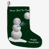 Volleyball Snowman Kerstmis Kleine Kerstsok (Voorkant)