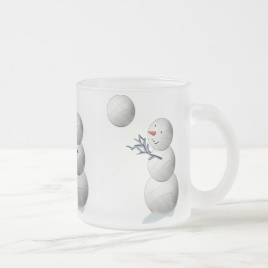 Volleyball Snowman Kerstmis Matglas Koffiemok (Rechts)