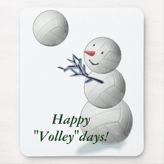 Volleyball Snowman Kerstmis Muismat (Voorkant)