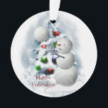 Volleyball Snowman Kerstmis Ornament<br><div class="desc">Volleyball Snowman is gewoon te schattig en zal geliefd zijn bij alle volleybalfans. Volledig aanpasbaar om u aan te passen met uw foto's en tekst als u wilt.</div>
