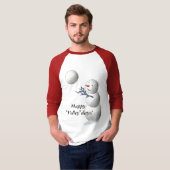 Volleyball Snowman Kerstmis T-shirt (Voorkant volledig)