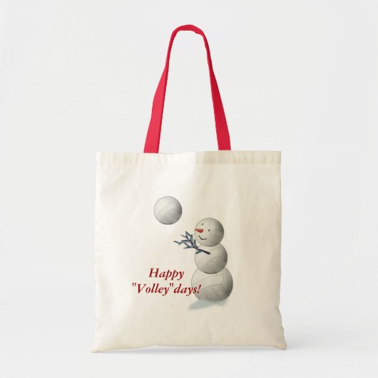Volleyball Snowman Kerstmis Tote Bag (Voorkant)