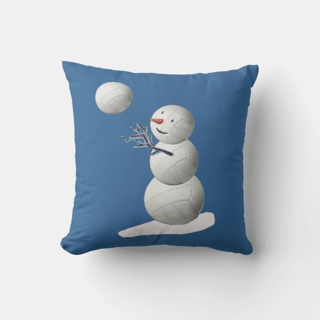 Volleyball Snowman Kussen (Voorkant)