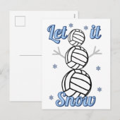 Volleyball Snowman Let It Snow Postcard Feestdagenkaart (Voorkant / Achterkant)