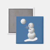 Volleyball Snowman Magneet (Voorkant / Achterkant)